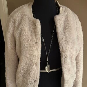 Brandy Melville Cream Teddy Jacket Women’s Small